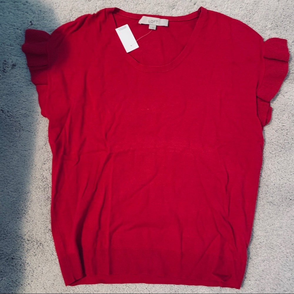 NWT Loft Ruffle Cuff Sweater - Picture 4 of 4